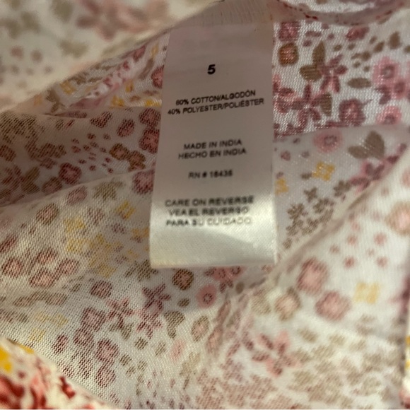 Young Hearts Floral Tee Size 5 - Picture 3 of 6